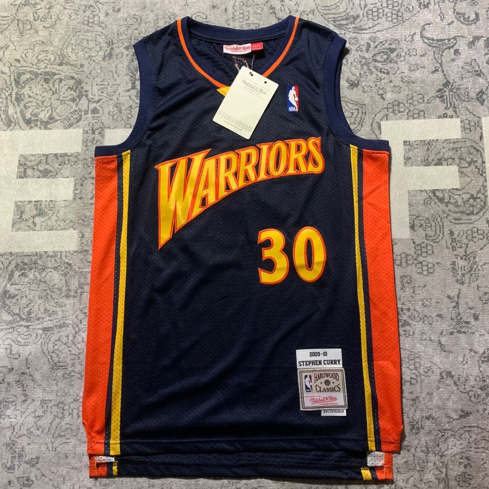 Mitchell & Ness Stephen Curry Warriors Jersey Mens M Blue NEW Hardwood Classics